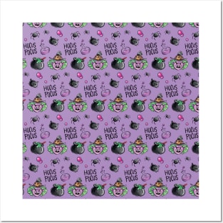 Purple Halloween pattern Posters and Art